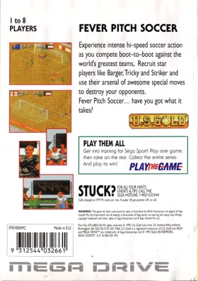 Fever Pitch Soccer (Europe) (En,Fr,De,Es,It) box cover back